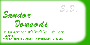 sandor domsodi business card